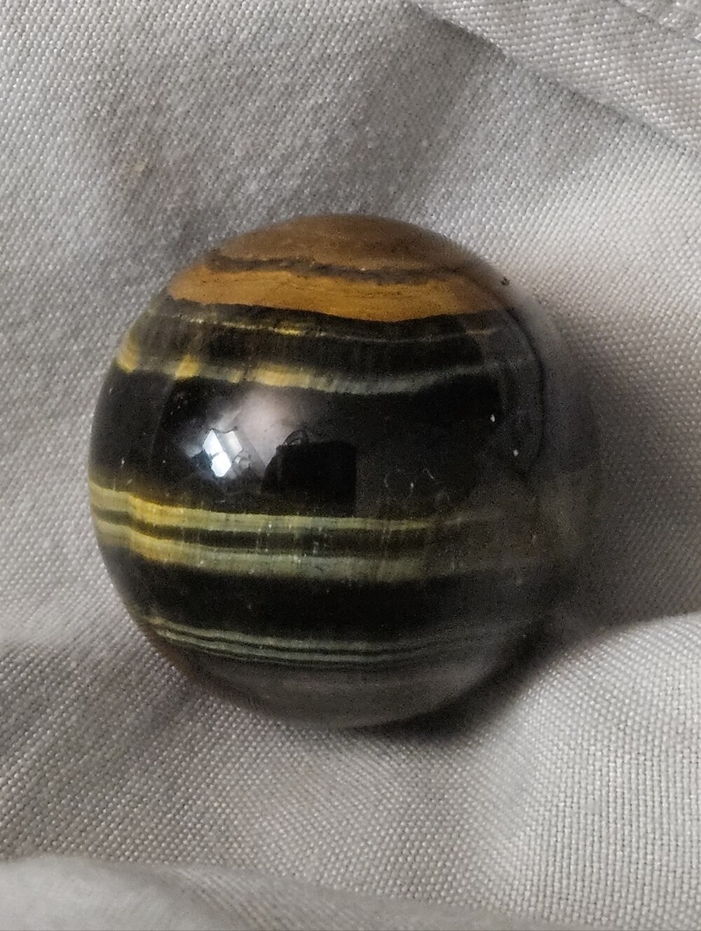 Polished Tiger Eye Sphere - Natural Black and Gold Decorative Stone Marble